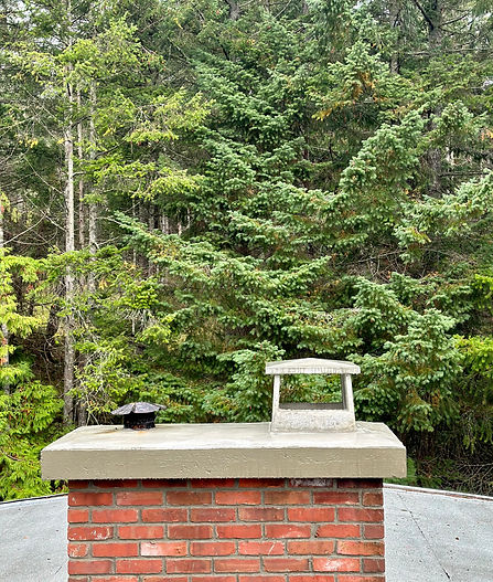 A chimney on the Gulf Island which has been restored by Island Chimney Solutions of Victoria BC