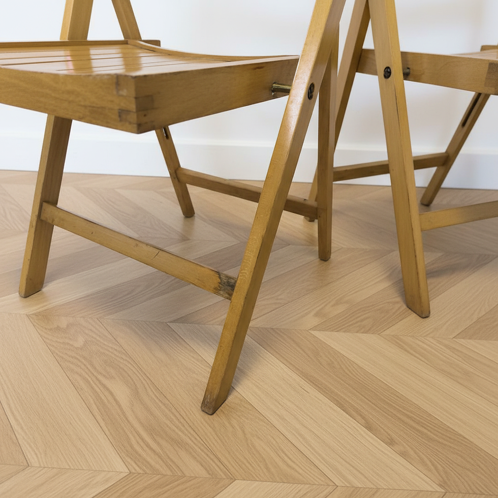 Miniature : Paire de chaises vintage pliantes en bois