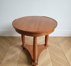 Table d'appoint vintage en bois avec double plateau – années 50