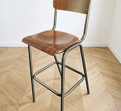 Chaise haute vintage bois – Assise bois Vauzelle