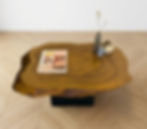 Table basse plateau tronc d'arbre