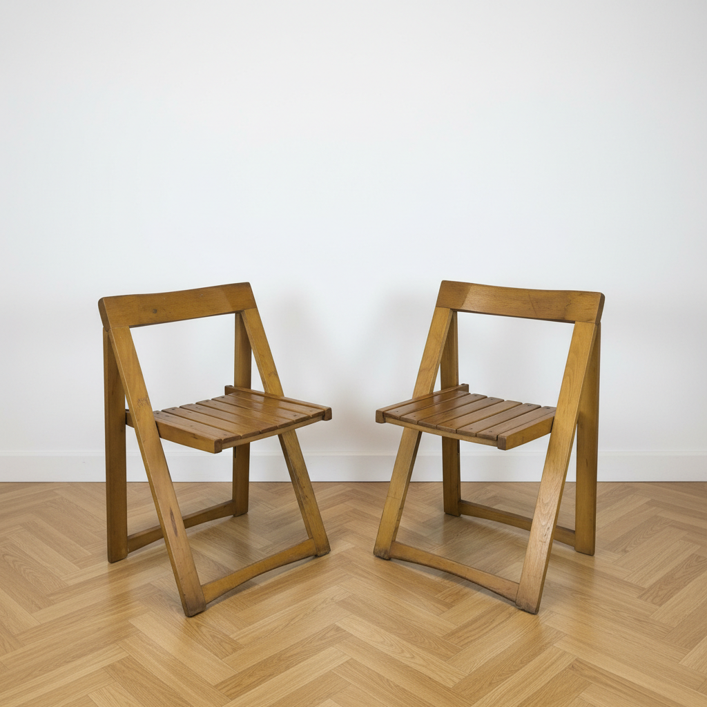 Paire de chaises vintage pliantes par Aldo Jacober.