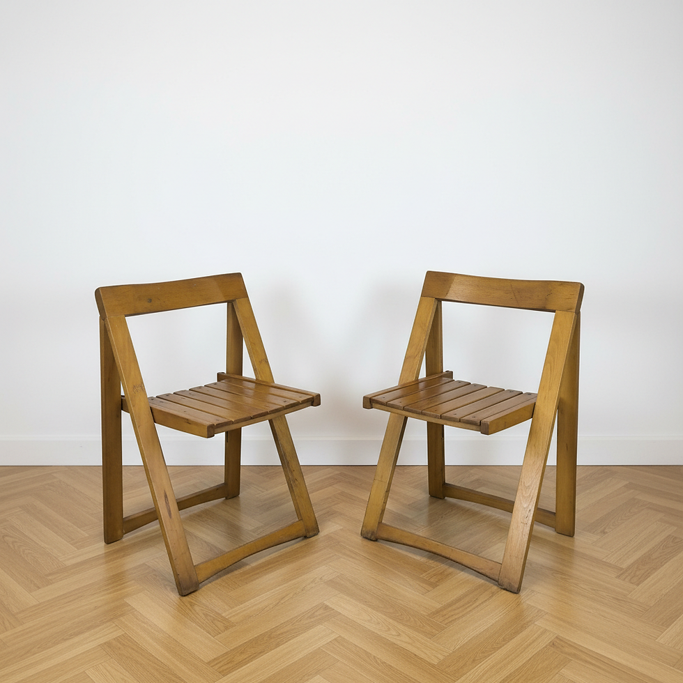 Paire de chaises vintage pliantes par Aldo Jacober.