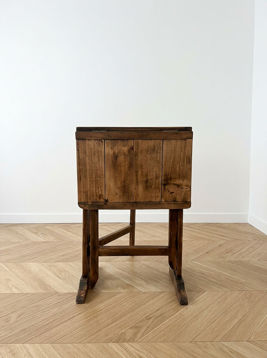 Petite table rustique d'appoint pliante en bois