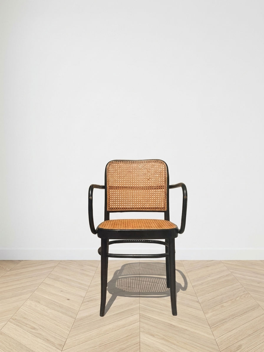 Fauteuil canné « Josef Hoffmann » - Vue de face
