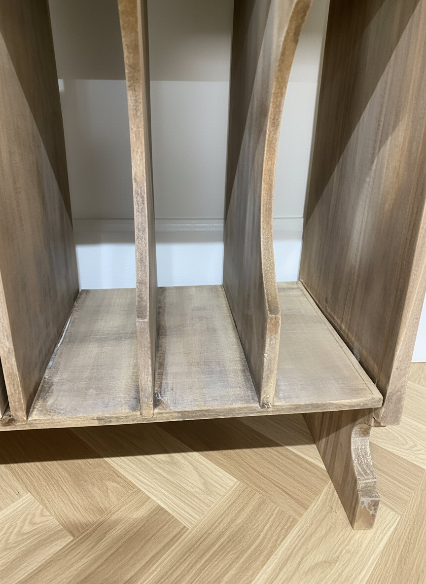 Miniature : Petite étagère classeur ancien en bois - détails