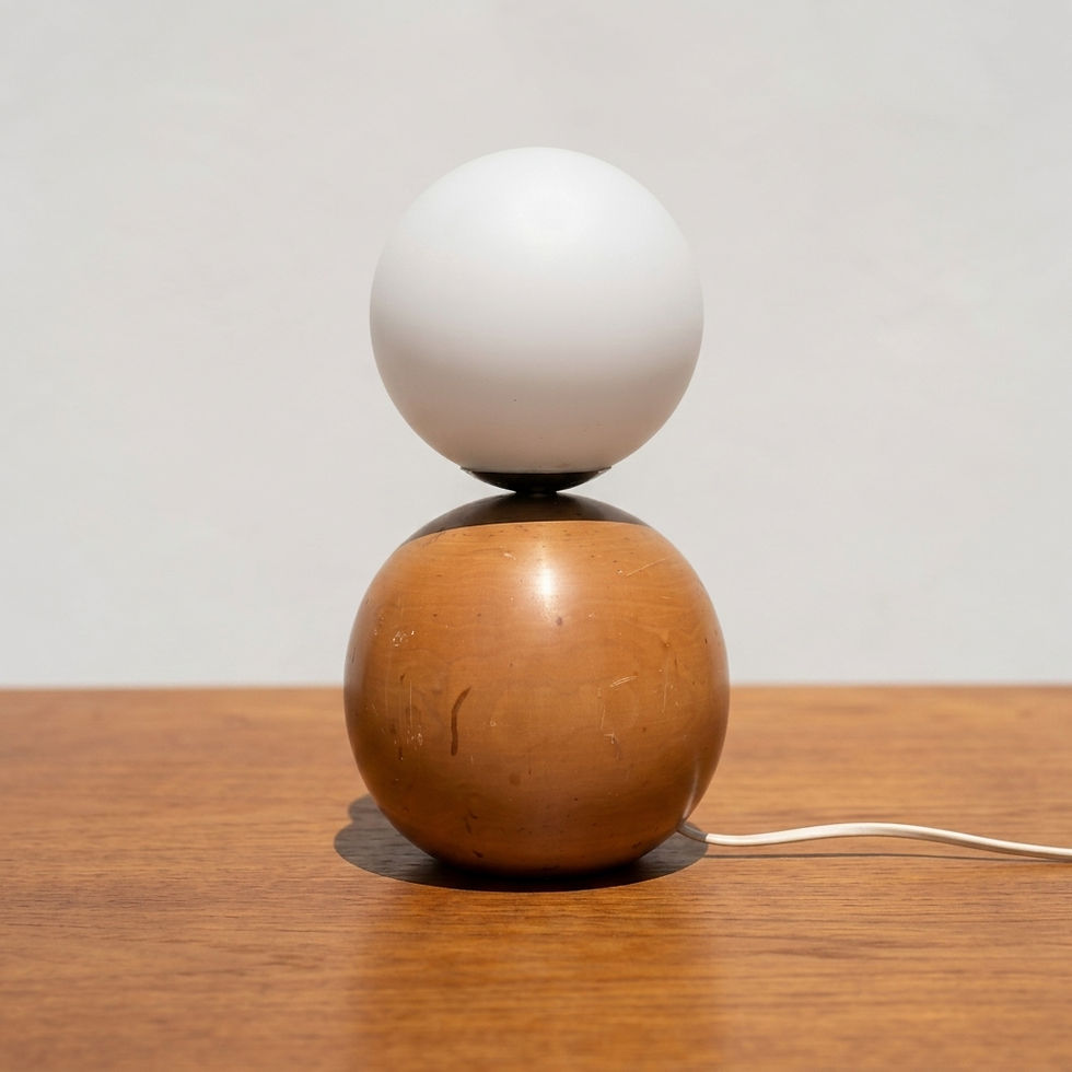 Miniature : Lampe en bois tourné