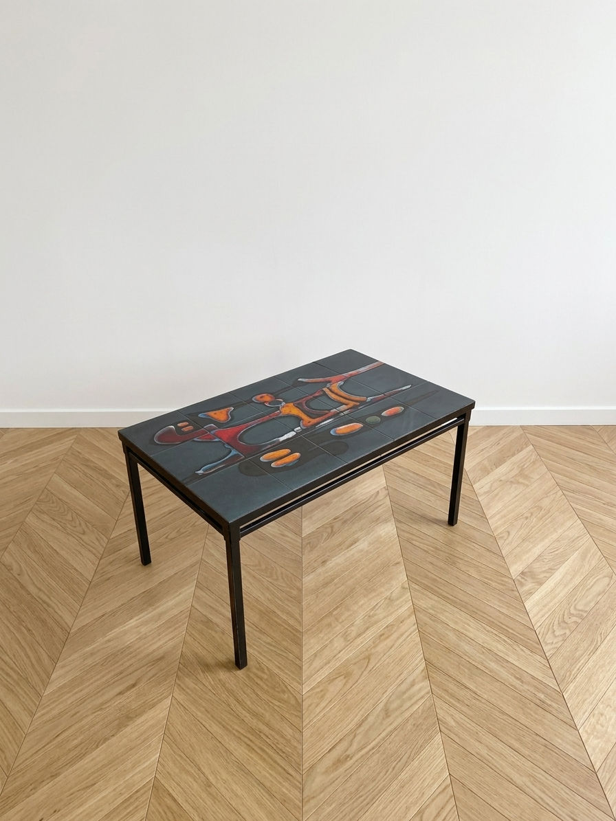 Miniature : Table basse en céramique par Adri dans le style de Vallauris, années 1970