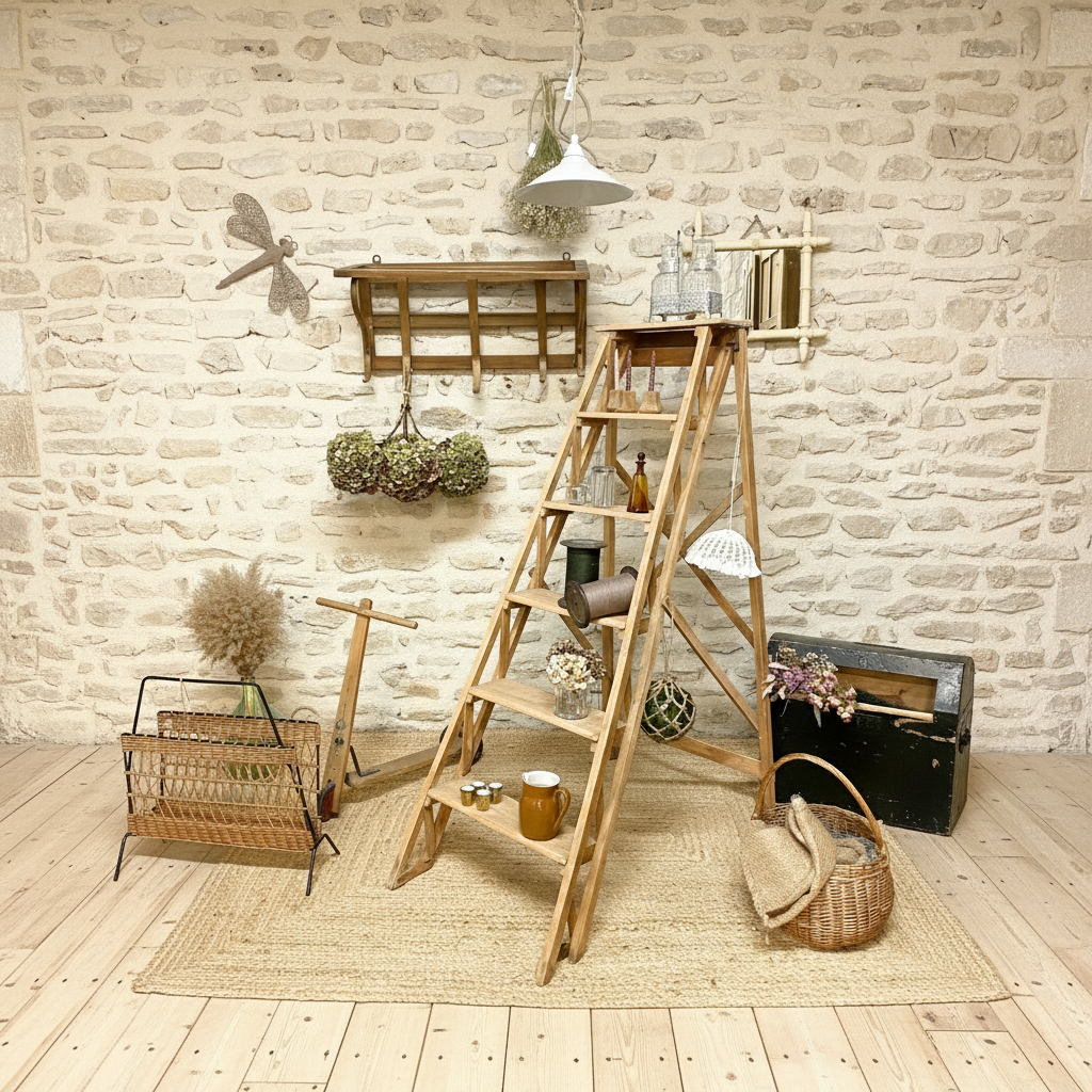 Antique wooden stepladder