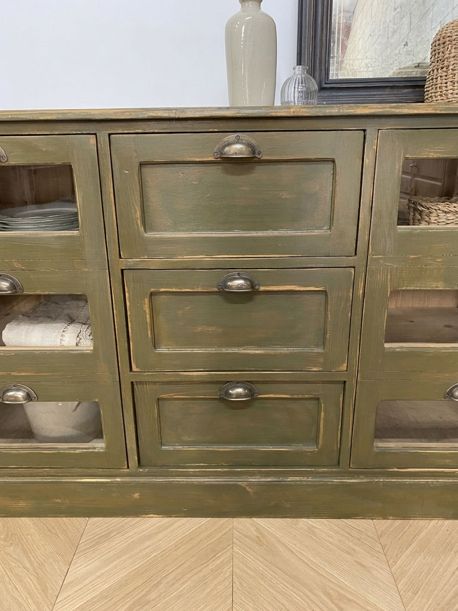 Miniature : Grainetier ancien, enfilade patinée