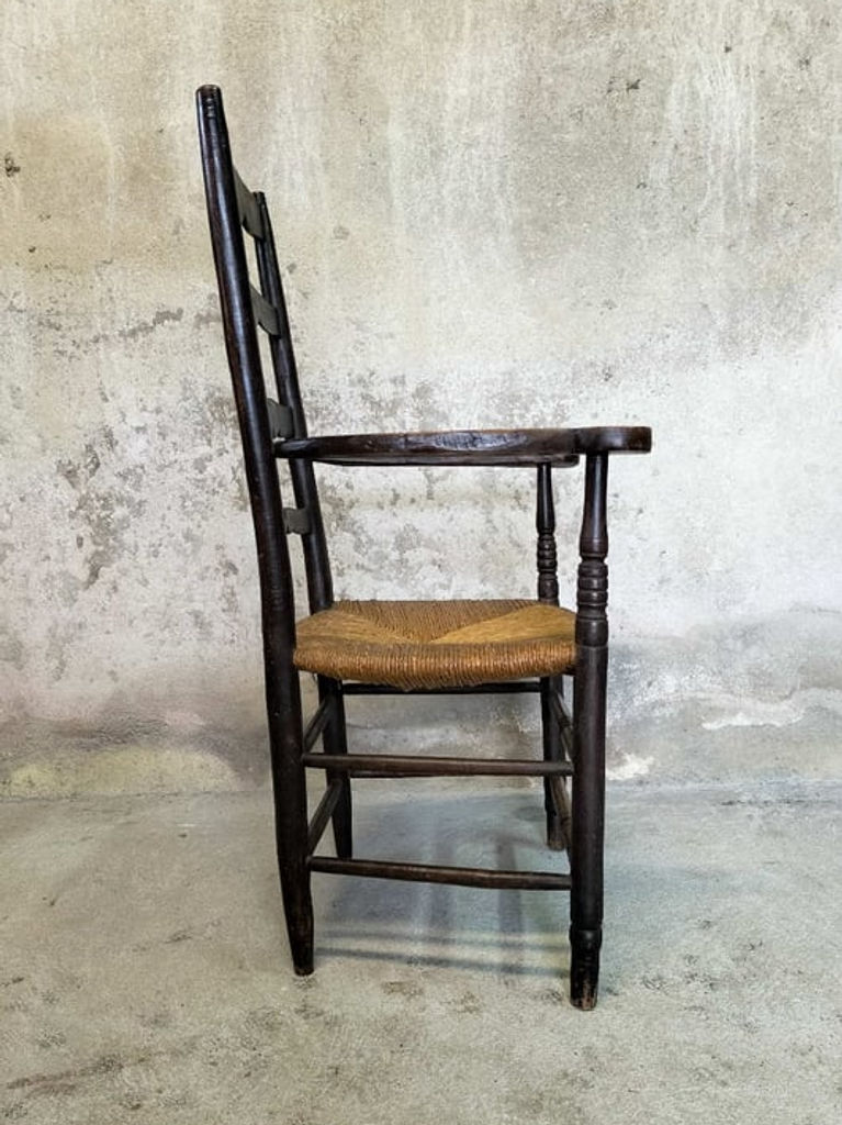 Thumbnail: Antique armchair made of wood and straw