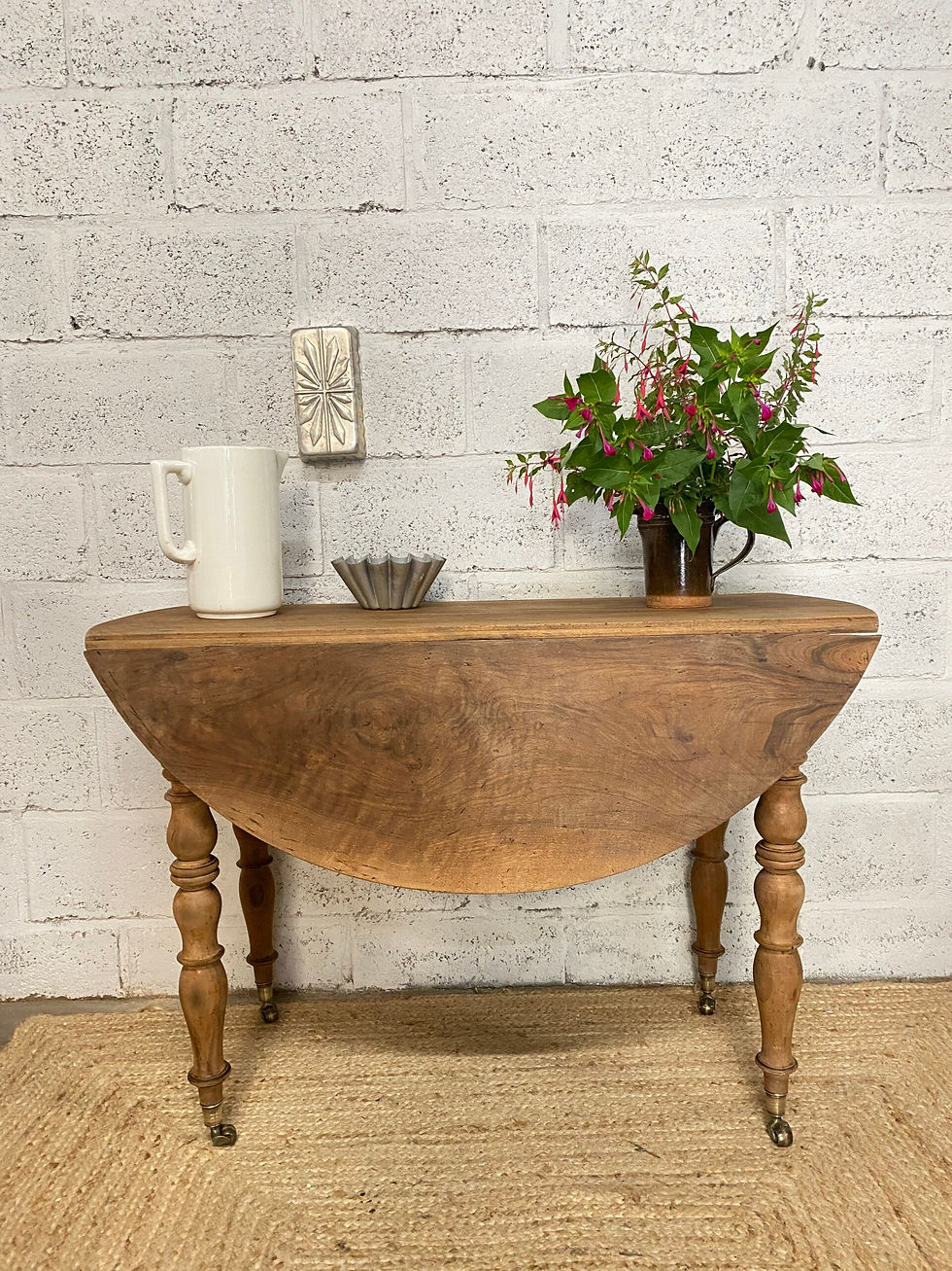 Table ronde ancienne pliante en bois