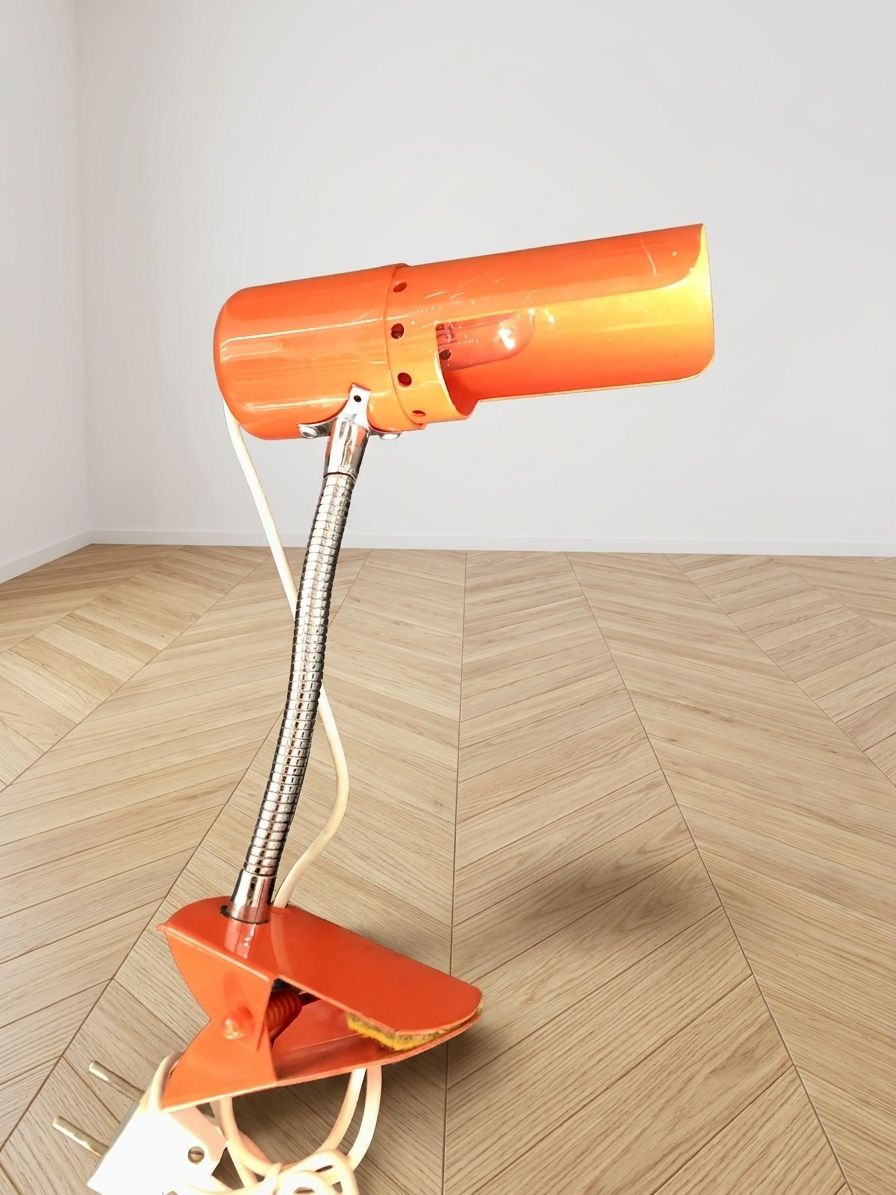 Miniature : Lampe à pince orange Delmas