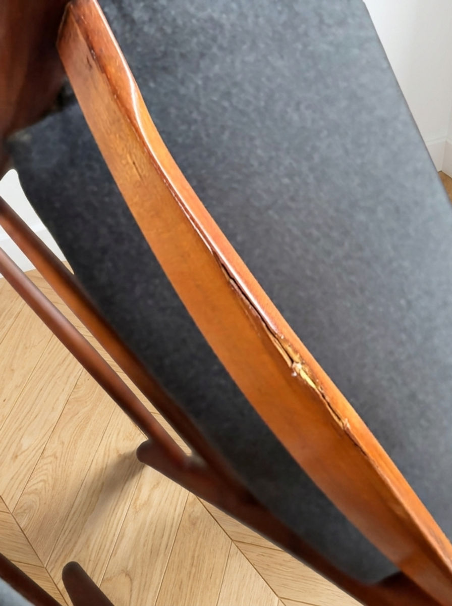 Miniature : Suite de 8 chaises dossier échelle en teck style scandinave - années 60