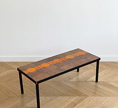 Table basse vintage en céramique Jean Jaffeux, Vallauris années 60