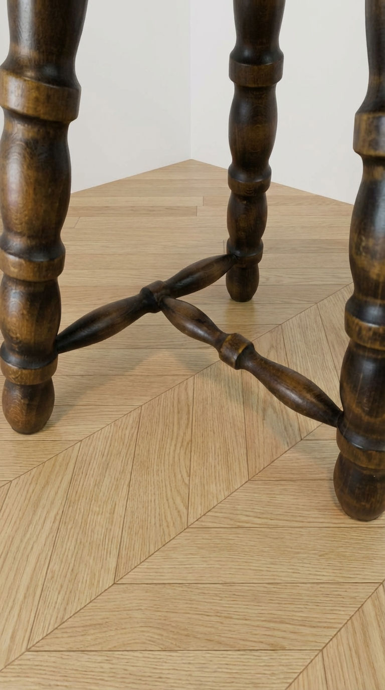 Miniature : Tabouret vintage occasion bois massif