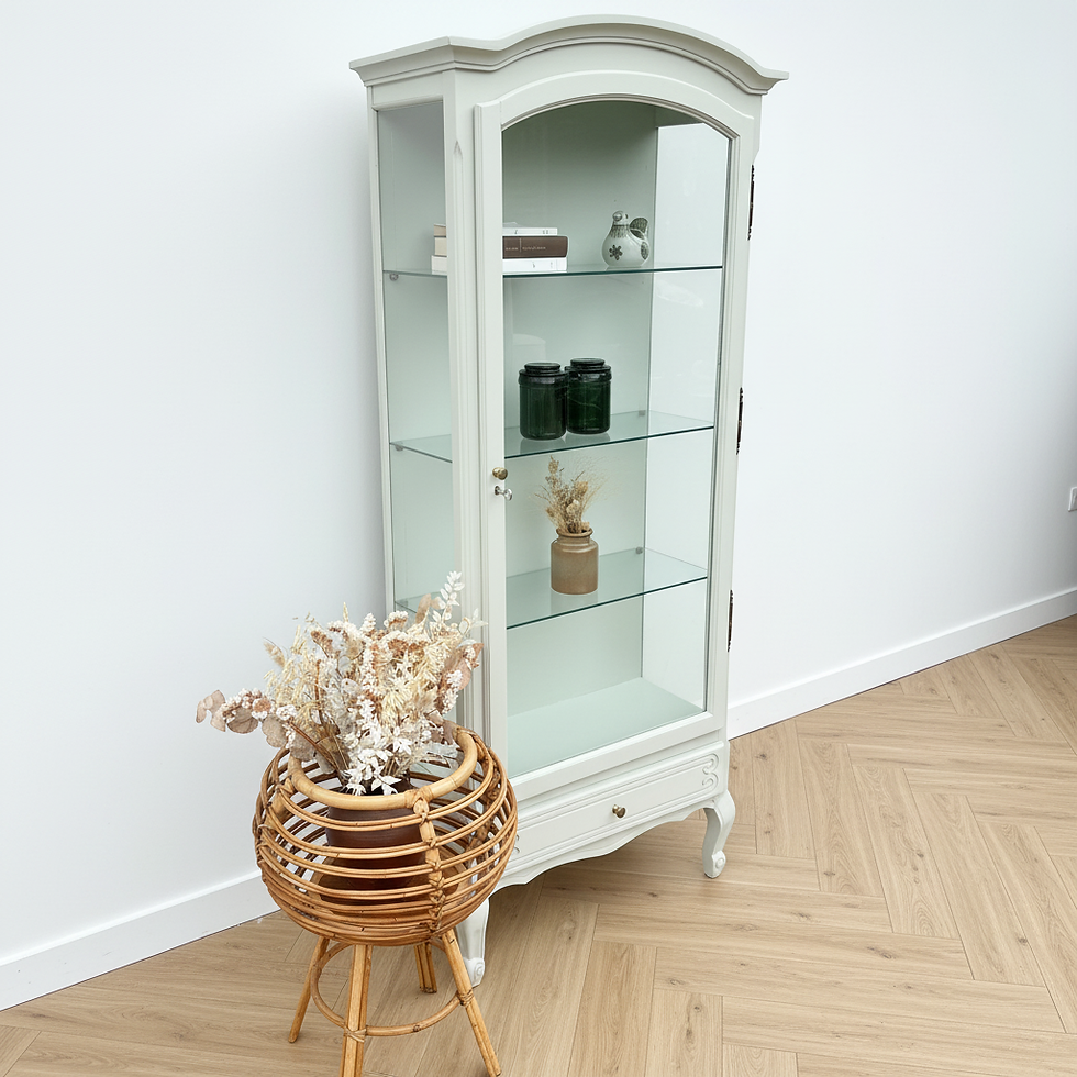 Miniature : Vitrine en bois peint