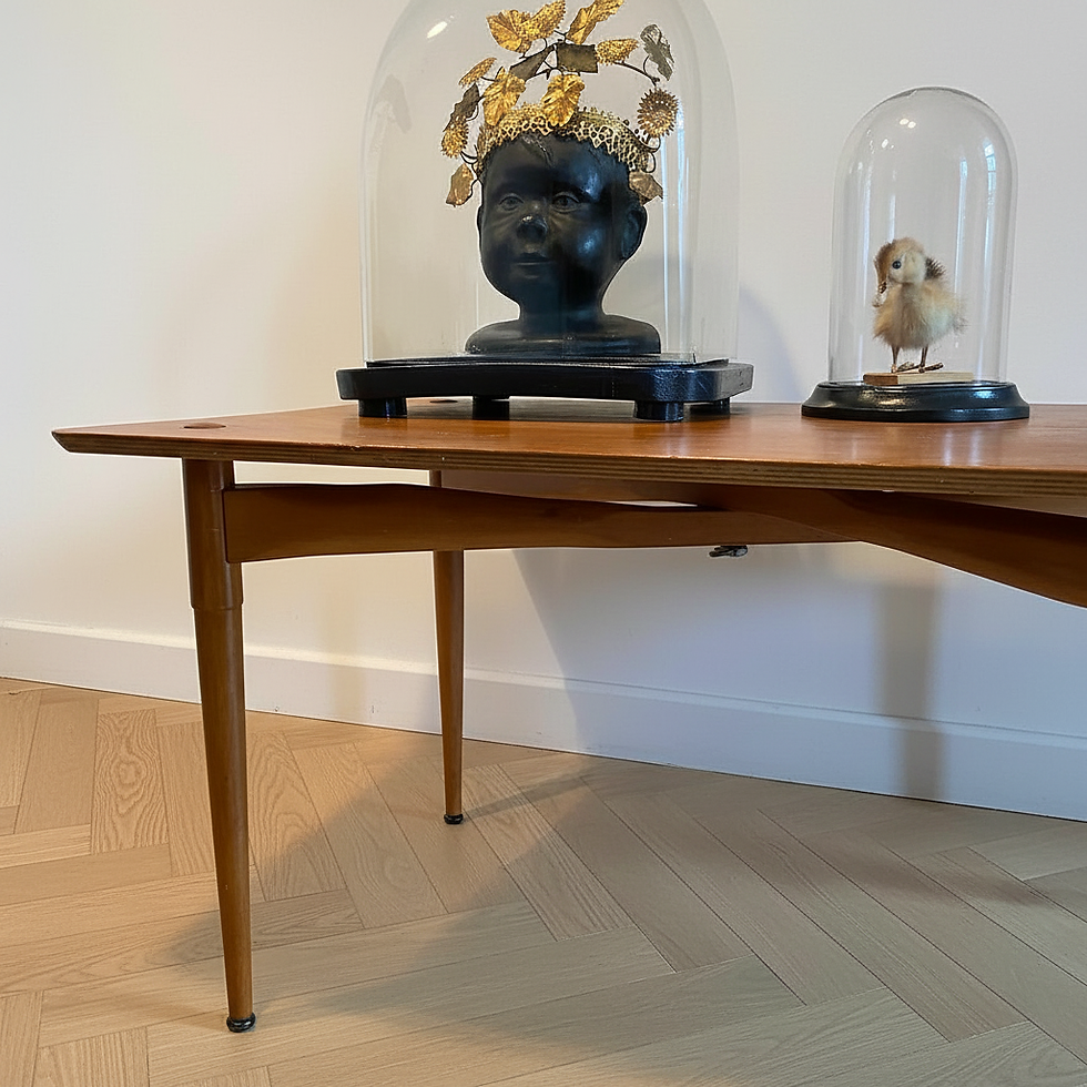 Miniature : Table Basse Teck UK 60s Pieds Amovibles