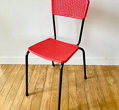 Chaise Fantasia en métal et plastique restaurée