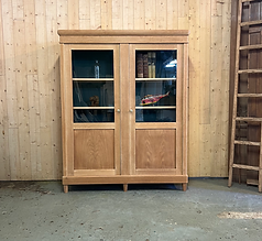 Armoire vitrée vintage en chêne démontable