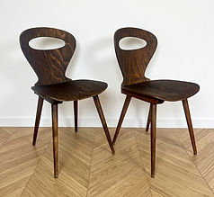 Paire de chaises vintage Baumann Fourmi en bois courbé