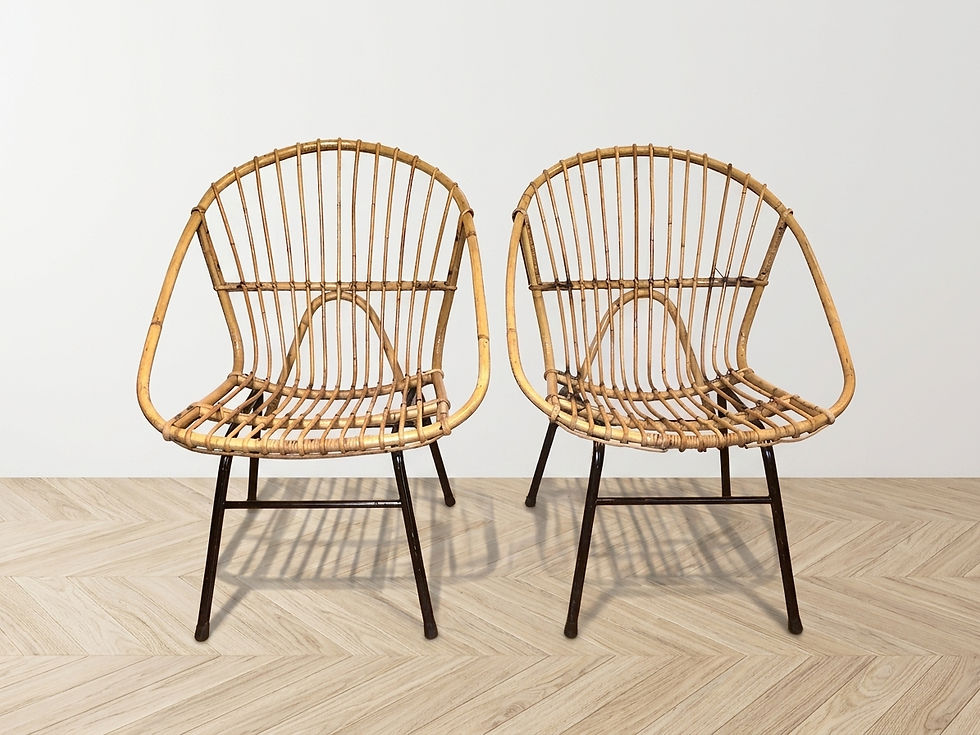 Miniature : 2 fauteuils rotin adulte