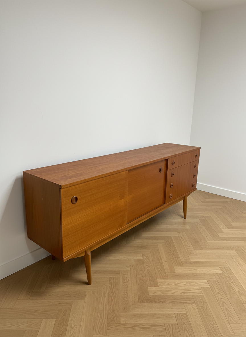 Miniature : Enfilade vintage style scandinave en bois vue de côté