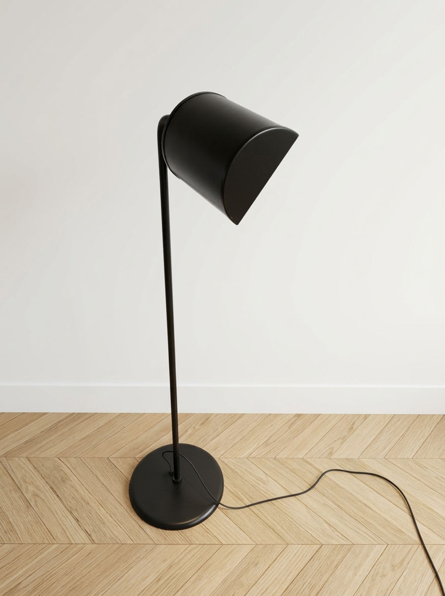 Lampadaire liseuse en métal noir ABO Randers – années 80