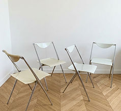 Lot de 4 chaises pliantes vintage Bontempi, design italien