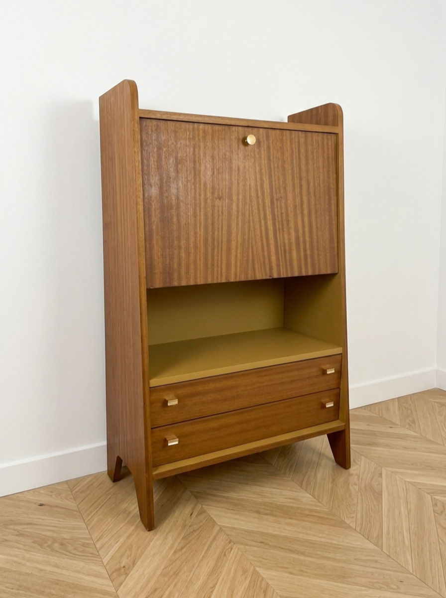 Secrétaire vintage compact en acajou