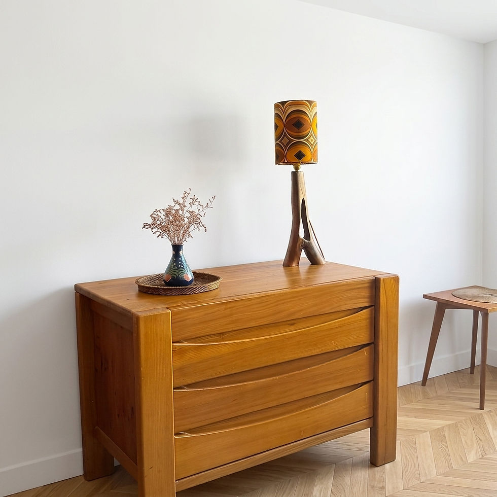 Commode Vintage Regain Orme couleur miel vue de gauche