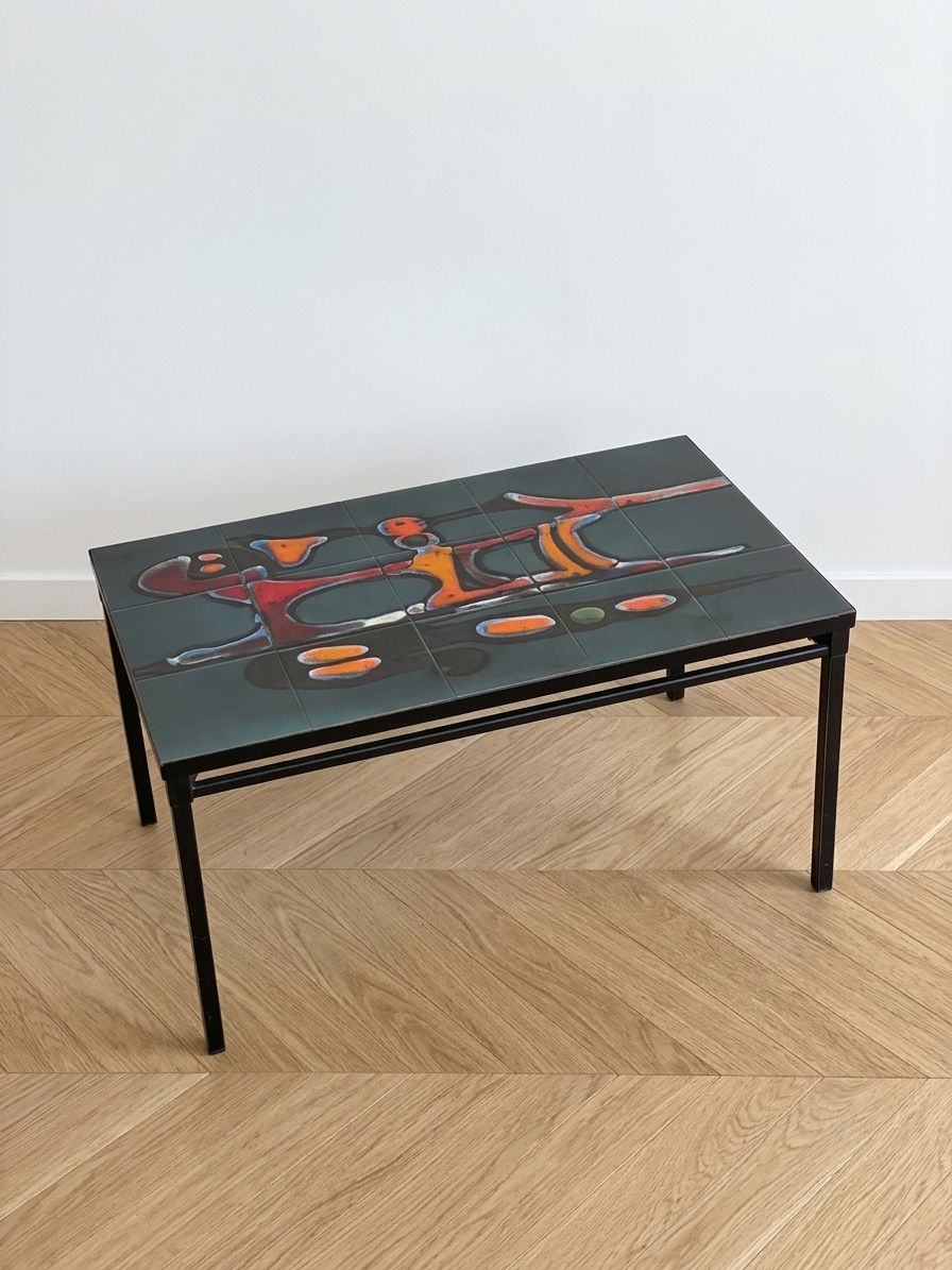 Miniature : Table basse en céramique par Adri dans le style de Vallauris, années 1970