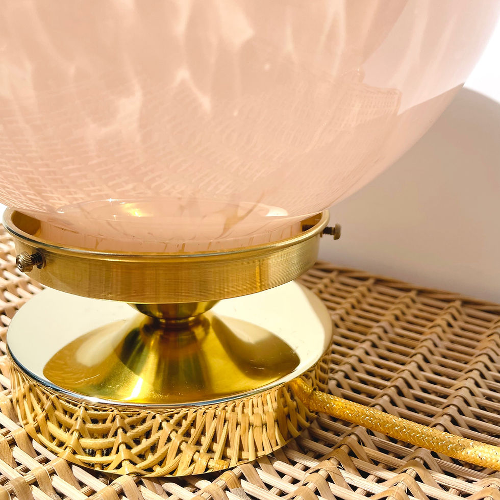 Miniature : Lampe à poser verre de Clichy rose