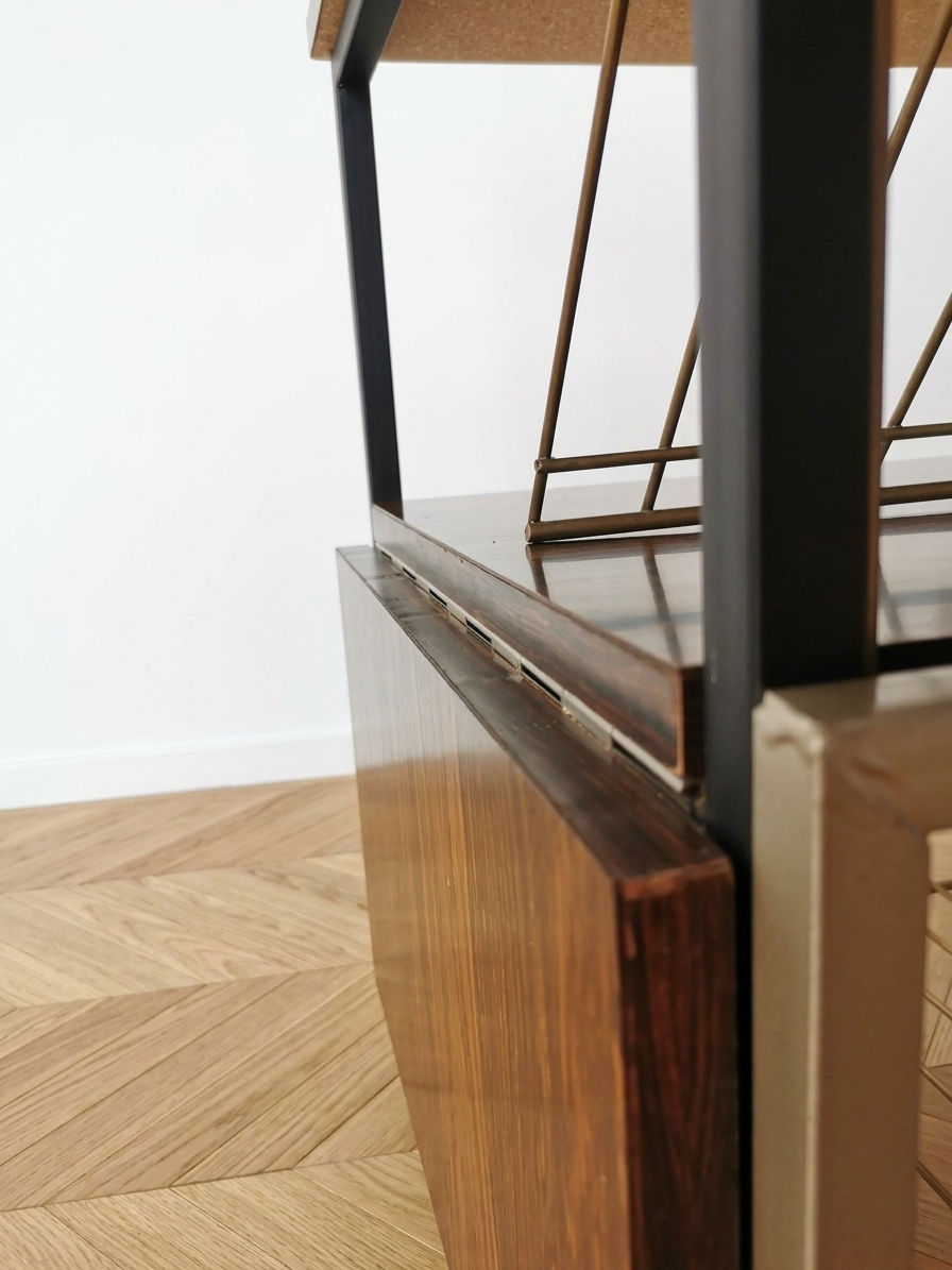 Miniature : Table d'appoint à tablettes rabattables Formica années 70