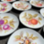 Lot de 10 assiettes à dessert décors fruits