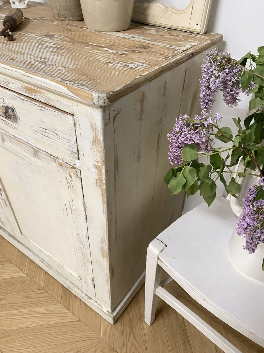 Miniature : Buffet de campagne blanc en bois