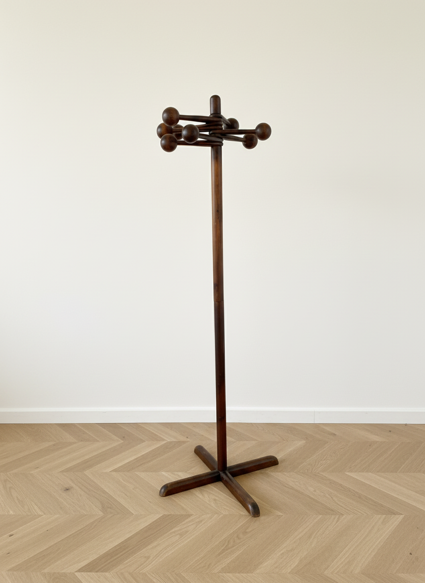 Miniature : Porte-manteau vintage en bois massif