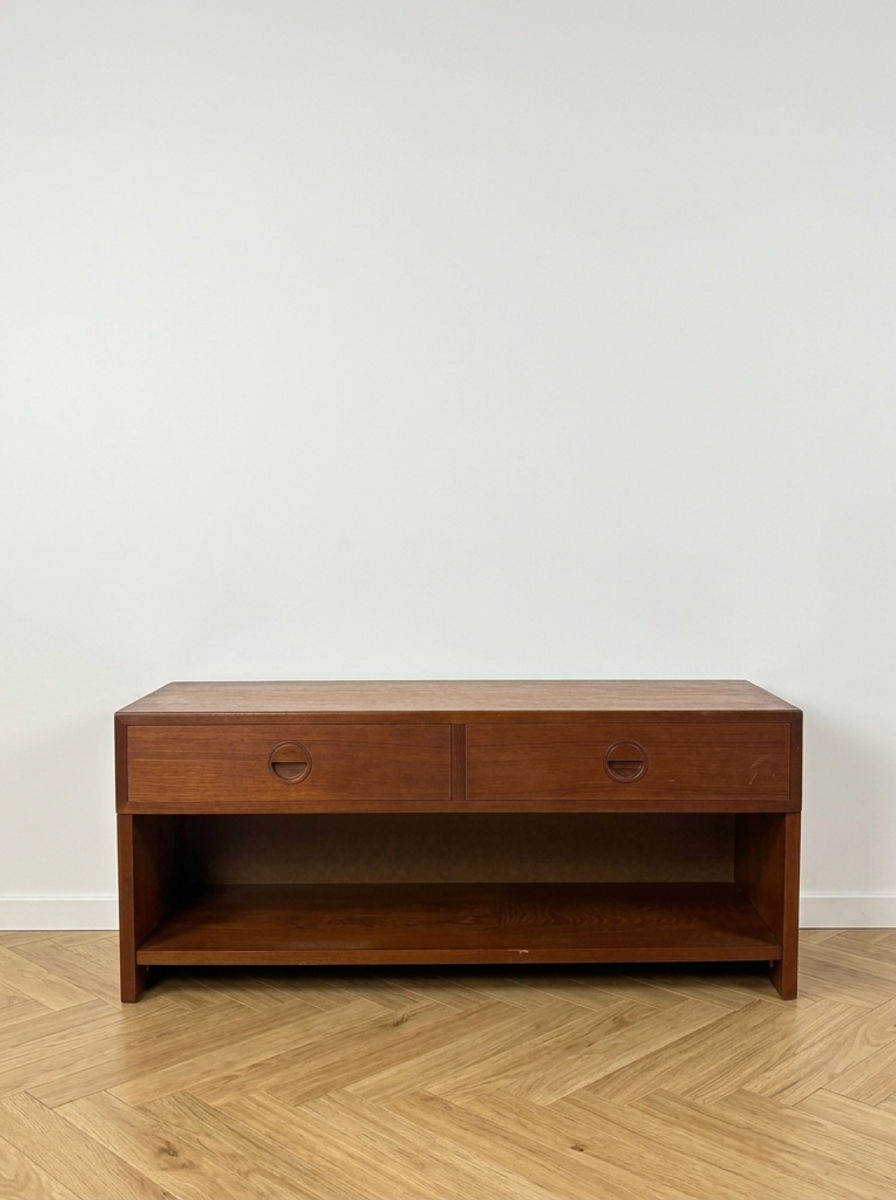 Enfilade basse scandinave danoise – 2 tiroirs, années 60