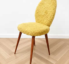 Chaise moumoute moutarde