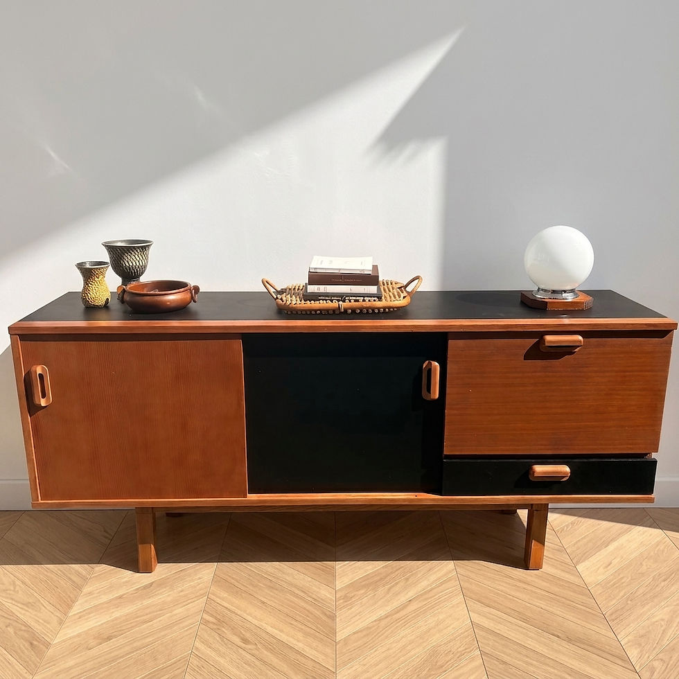 Enfilade vintage noir et bois