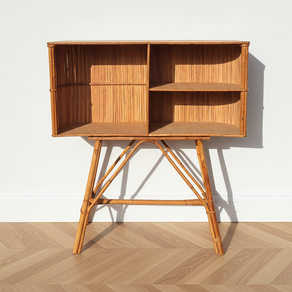 Miniature : Bar en rotin vintage vu de derriere