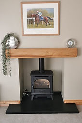 Oak beam mantel