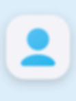 Blue person icon on white background, representing user profile or contact information.