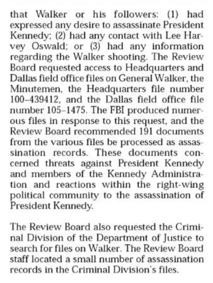 ARRB looks at Walker in the 1990s