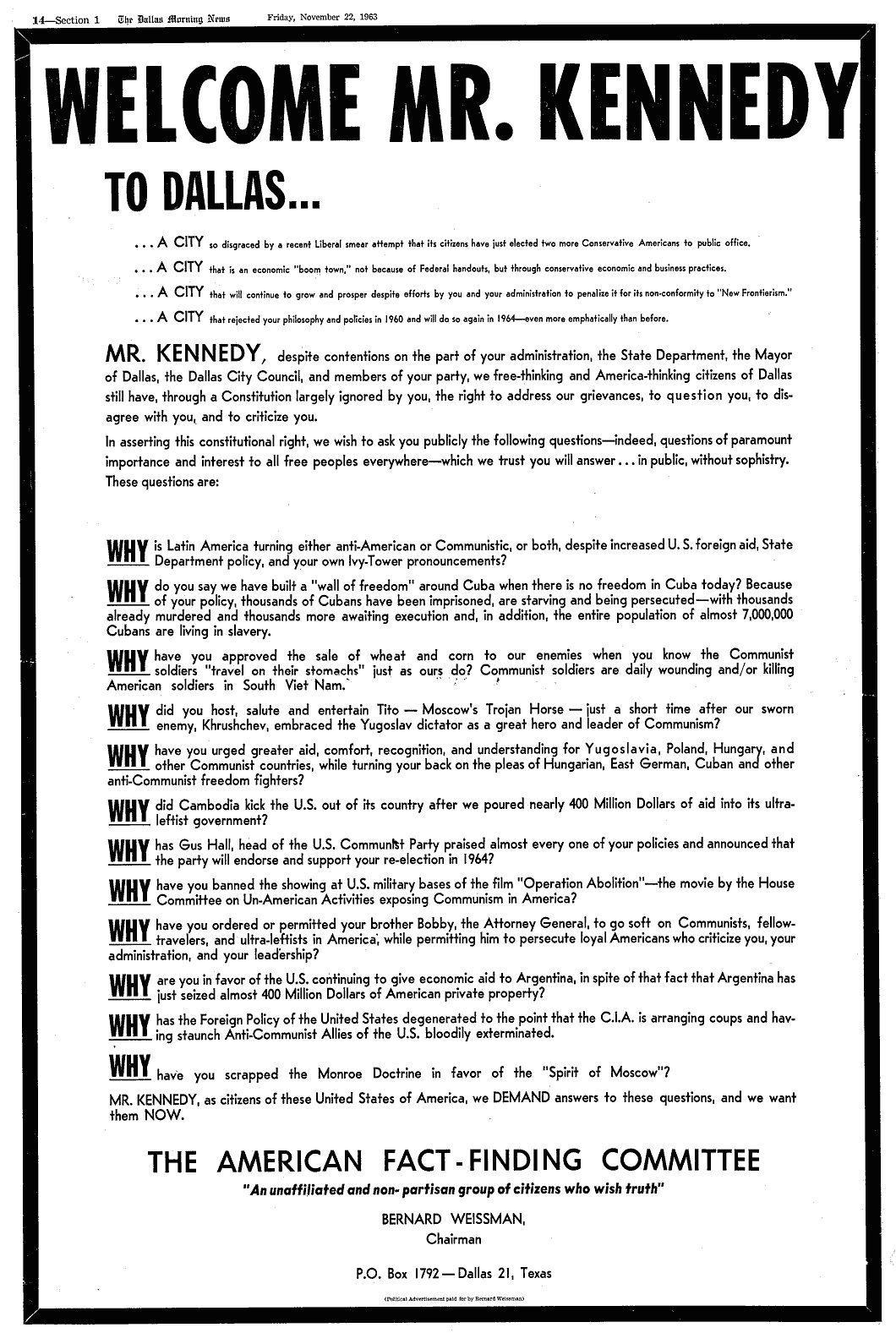 Walker and the Black Bordered Ad (Part 1)