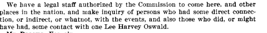 The Warren Commission's focus