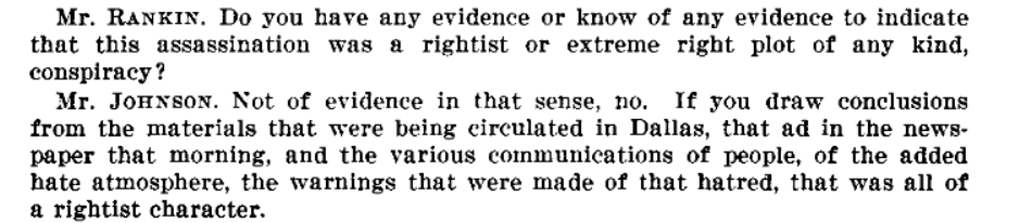 Right wing plot in the Warren Report