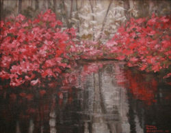 Spring Pinks on Black Water