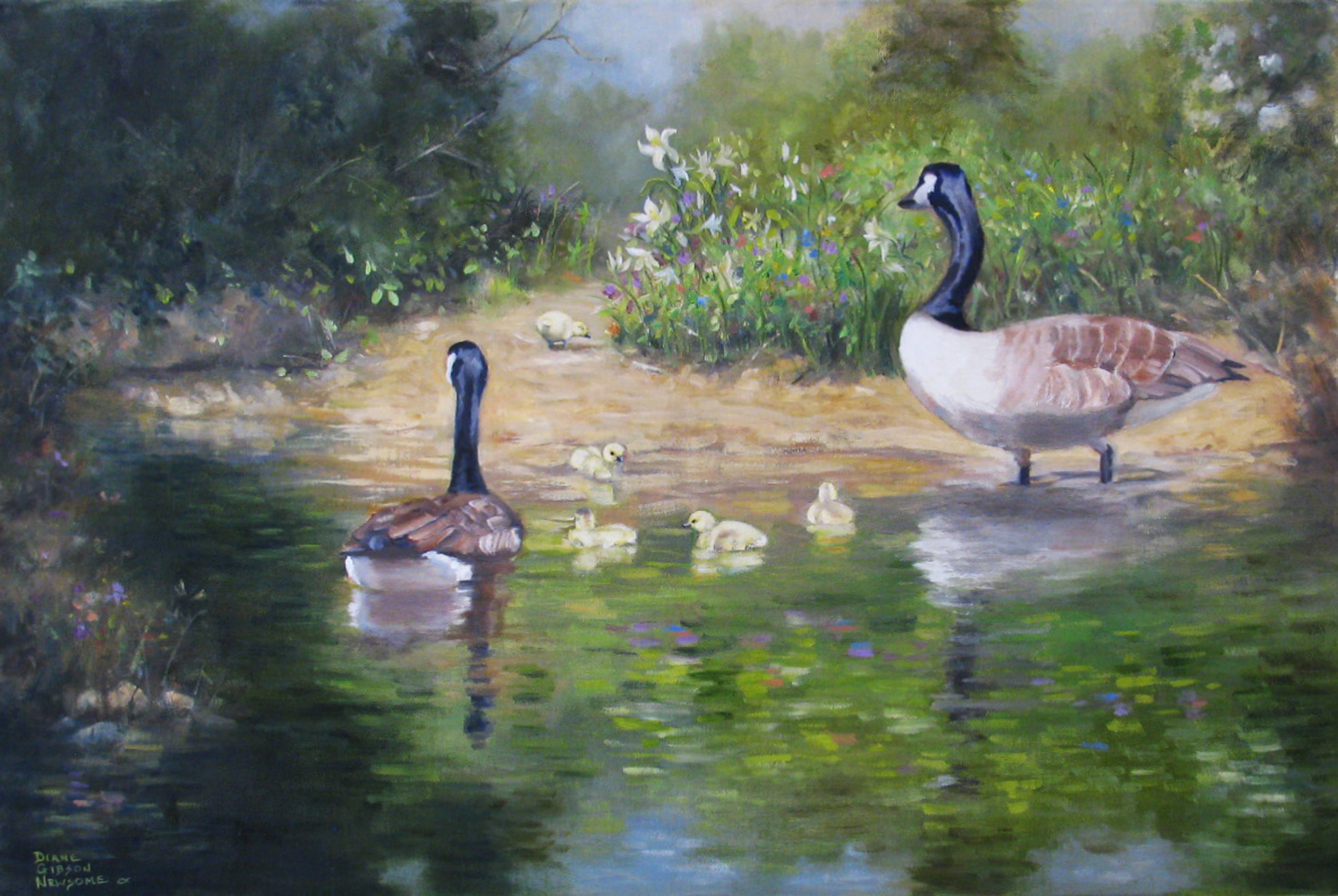 Geese In The Garden