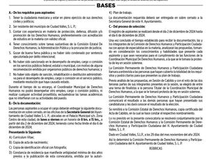 Se emite convocatoria para ocupar la Coordinación Municipal de Derechos Humanos 2024-2027